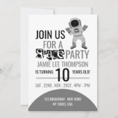 Invitation Astronaute de la Space Party, Anniversaire (Devant)