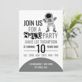 Invitation Astronaute de la Space Party, Anniversaire (Debout devant)