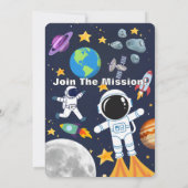 Invitation Astronaute de l'espace extra-atmosphérique, Enfant (Dos)