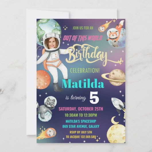 Invitation Astronaute de l'espace extra-atmosphérique Galaxy  (Devant)