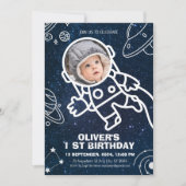 Invitation Astronaute des planètes spatiales 1er anniversaire (Devant)