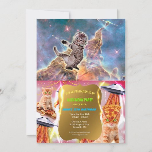 Invitation astronaute du chat gras (Devant)