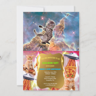 Invitation astronaute du chat gras