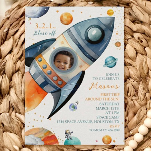 Invitation Astronaute Fusée Premier Tour Autour du