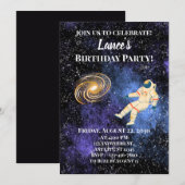 Invitation Astronaute Galaxie Espace (Devant / Derrière)