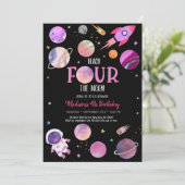 Invitation Astronaute rose de l'espace extra-atmosphérique Qu (Debout devant)