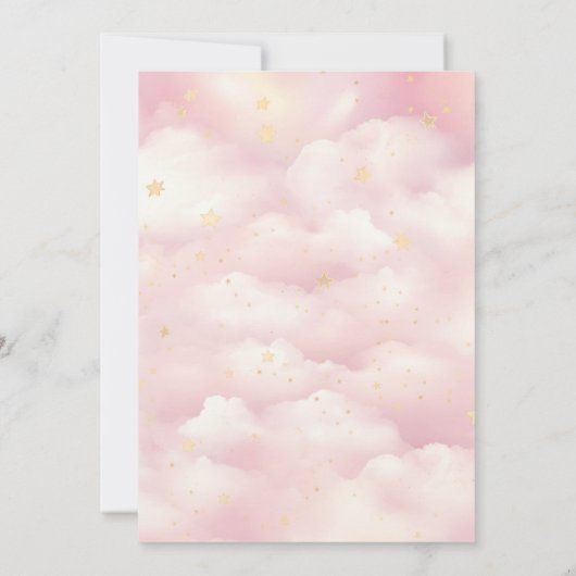 Invitation Astronaute rose Fille spatiale Anniversaire (Dos)