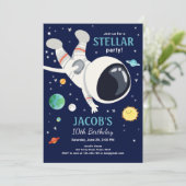 Invitation Astronaute spatial Planètes Galaxy Boy Anniversair (Debout devant)