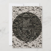 Invitation Astronaute sur la Lune Espace Noir & Gris (Dos)