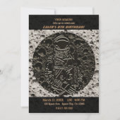 Invitation Astronaute sur la Lune Noir et Gris Space (Devant)