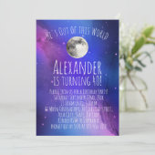 Invitation Astronomie de la Lune céleste 40e fête d'anniversa (Debout devant)