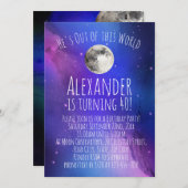 Invitation Astronomie de la Lune céleste 40e fête d'anniversa (Devant / Derrière)