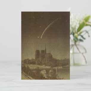 Invitation Astronomie vintage, Donati Comet sur Paris en 1858