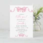 Invitation ASweet Petite fille Coquette Baby shower frontalie (Debout devant)