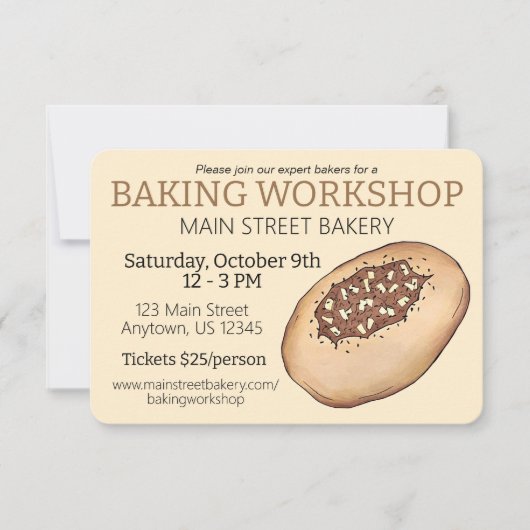 Invitation Atelier de boulangerie juive de fabrication de pai (Devant)