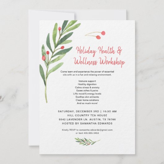 Invitation Atelier de classe sur les huiles essentielles de N (Devant)