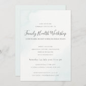 INVITATION ATELIER DE COULEUR À L'AQUARELLE BLEU DE MER ÉVÉNE (Devant / Derrière)