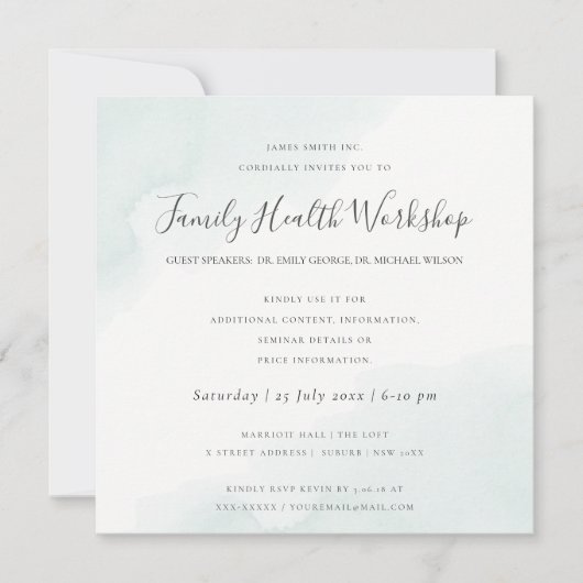 INVITATION ATELIER DE COUPS DE PINCEL A L'AQUARELLE BLEU PLAG (Devant)