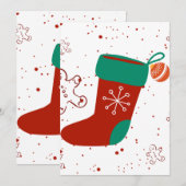 Invitation Atelier de Craft Dodo Chaussette de Noël mignonne (Devant / Derrière)