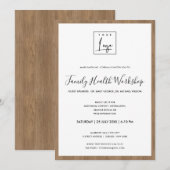 INVITATION ATELIER DE LOGO EN BOIS RUSTIQUE POUR VOTRE ÉVÉNEM (Devant / Derrière)