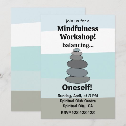 Invitation Atelier de Mindfulness sur l'Équilibrage de Pierre (Devant / Derrière)