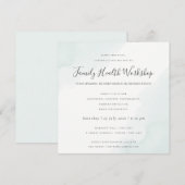 INVITATION ATELIER DE PEINTURE À L'AQUARELLE BLEU DE PLAGE (Devant / Derrière)