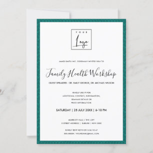INVITATION ATELIER D'ÉVÉNEMENT FUN BLEU VERT LOGO
