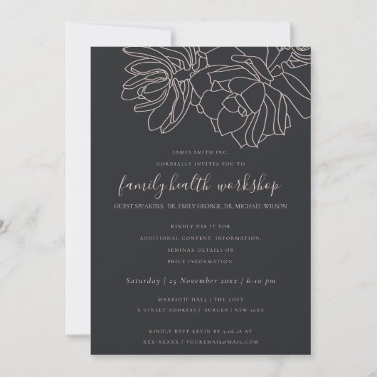 INVITATION ATELIER D'ÉVÉNEMENT SUR LES CACTUS DE DÉSAERT ROSE (Devant)