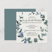 INVITATION ATELIER D'EVENT COURONNE DE FEUILLES VERTES D'EUCA (Devant / Derrière)