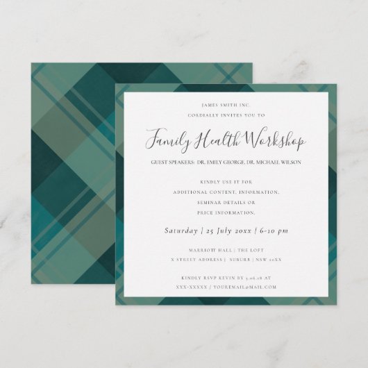 INVITATION ATELIER EUCALYPTUS ROSE FORCE NOIRE (Devant / Derrière)