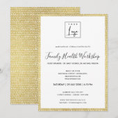 INVITATION ATELIER ÉVÉNEMENT COUP DE PINCETTE EN OR PLUIE DE  (Devant / Derrière)