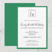 INVITATION ATELIER ÉVÉNEMENT DOODLE VERT BRILLANT DE VOTRE LO (Devant / Derrière)