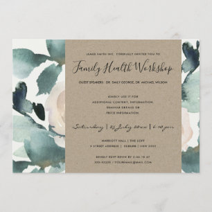 INVITATION ATELIER ÉVÉNEMENTIEL ROSE KRAFT ROSE PÂLE EUCALYPT
