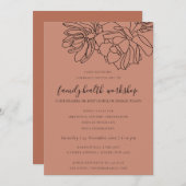 INVITATION ATELIER SUCCULENT DE RUST ORANGE DESERT CACTI (Devant / Derrière)