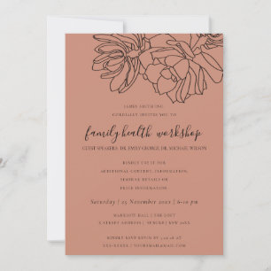 INVITATION ATELIER SUCCULENT DE RUST ORANGE DESERT CACTI