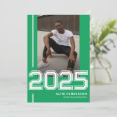 Invitation Athlétisme Photo Graduation Party Green (Debout devant)