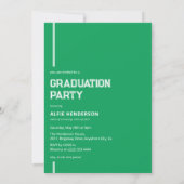 Invitation Athlétisme Photo Graduation Party Green (Dos)