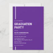 Invitation Athlétisme Photo Graduation Party Purple (Dos)