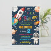 Invitation Atmosphère spatiale Planètes de fusée Astronaute A (Debout devant)