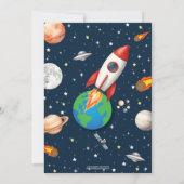 Invitation Atmosphère spatiale Planètes de fusée Astronaute A (Dos)