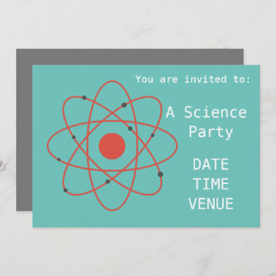 Invitation Atomes de partie de la Science et partie de