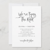 Invitation Attacher le nœud mariage fantaisiste écrit à la ma (Devant)