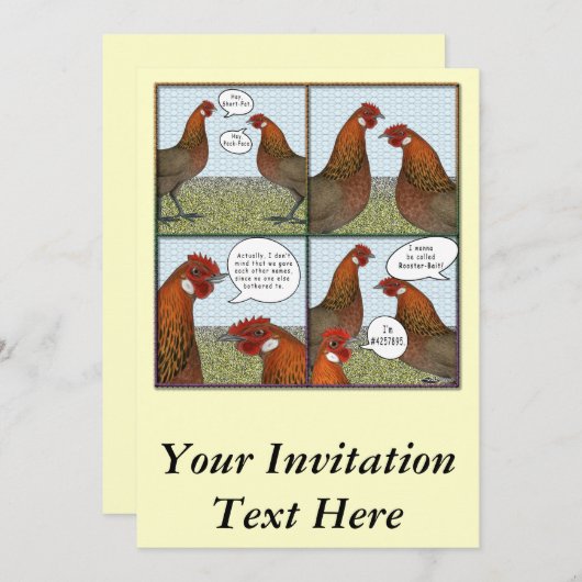 Invitation Attaque de coq (Devant / Derrière)