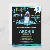 Invitation Attaque de requin Anniversaire de la fête de requi (Devant)