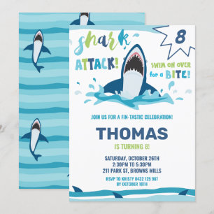Invitation Attaque de requin Anniversaire de la fête de requi