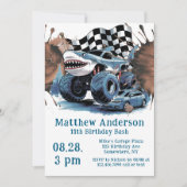 Invitation Attaque de requin Camion Monster Anniversaire Bash (Devant)
