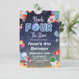 Invitation Atteignez QUATRE Les Étoiles Espace Extérieur Quat
