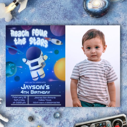 Invitation Atteindre les quatre étoiles - Espace extra-atmosp