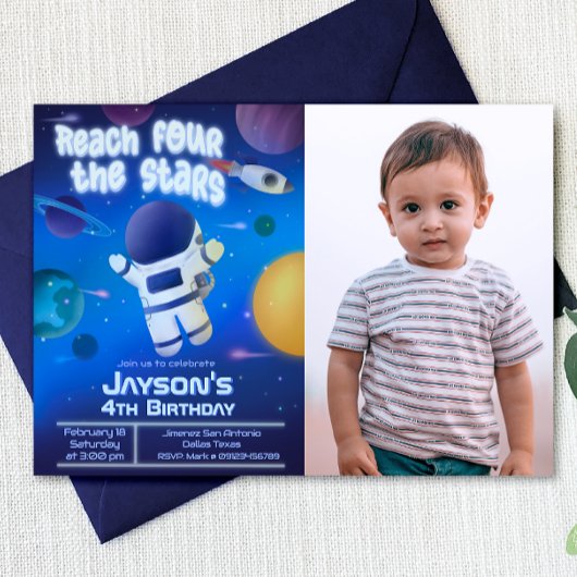 Invitation Atteindre quatre étoiles - Espace extra-atmosphéri