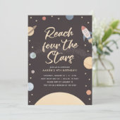 Invitation Atteindre quatre étoiles Espace extra-atmosphériqu (Debout devant)